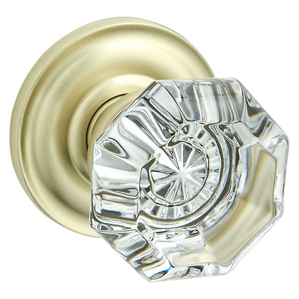 Baldwin Hardware Perilla 5080 Fillmore con Roseta 5048 — Latón satinado Lifetime — Dummy completo