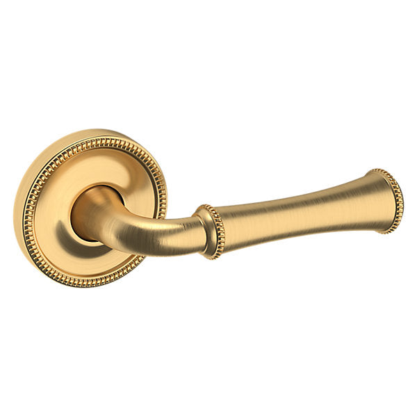 Baldwin Hardware Manija 5118 con Roseta 5076 — Latón satinado Lifetime — Paso