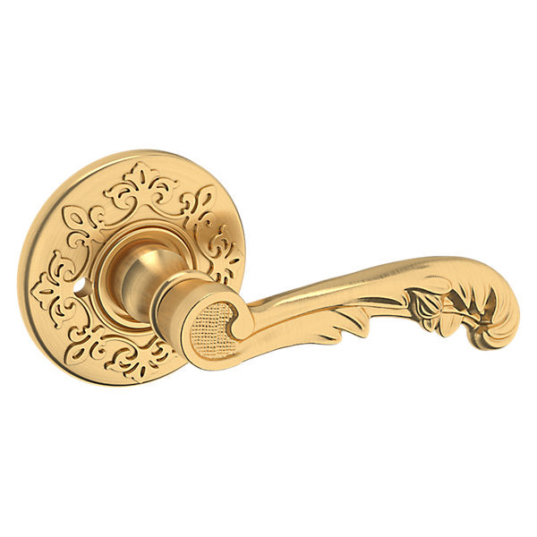 Baldwin Hardware Manija 5121 con Roseta R012 — Latón satinado Lifetime — Privacidad