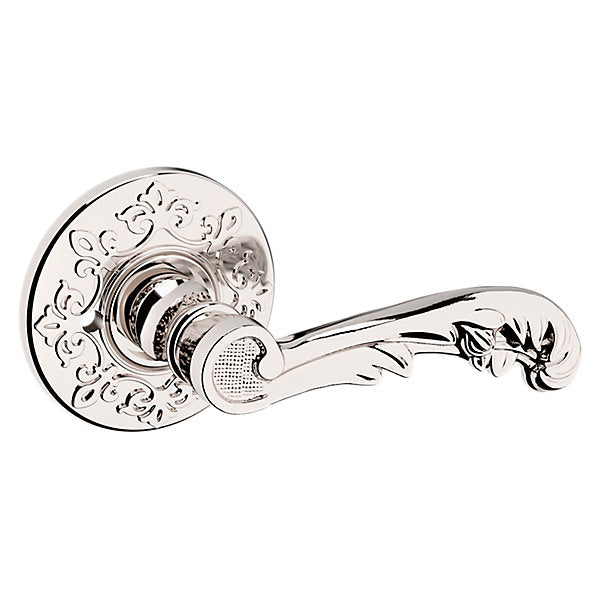 Baldwin Hardware Manija 5121 con Roseta R012 — Níquel pulido Lifetime — Privacidad