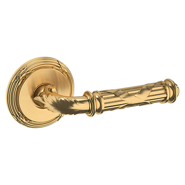 Baldwin Hardware Manija 5122 con Roseta 5022 — Latón satinado Lifetime — Paso
