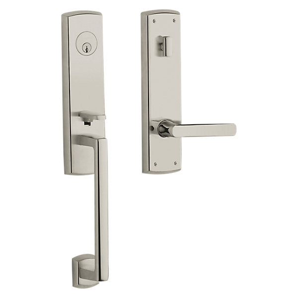 Baldwin Hardware Juego de Entrada 85386 Soho Doble Cilindro — Níquel pulido Lifetime