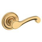 Baldwin Hardware Manija 5445V con Roseta 5048 — Latón satinado Lifetime — Paso