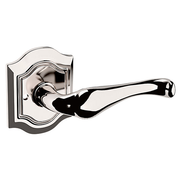 Baldwin Hardware Manija 5447V con Roseta R027 — Níquel pulido Lifetime — Privacidad