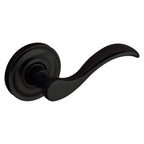 Baldwin Hardware Manija 5455V con Roseta 5048 — Negro satinado — Dummy completo