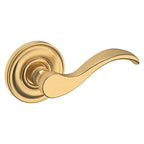 Baldwin Hardware Manija 5455V con Roseta 5048 — Latón satinado Lifetime — Paso