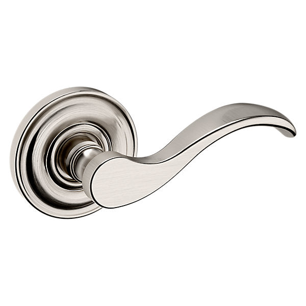 Baldwin Hardware Manija 5455V con Roseta 5048 — Níquel satinado Lifetime — Paso