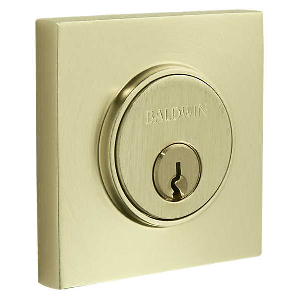 Baldwin Hardware Cerrojo 8220 Contemporary Square — Latón satinado Lifetime