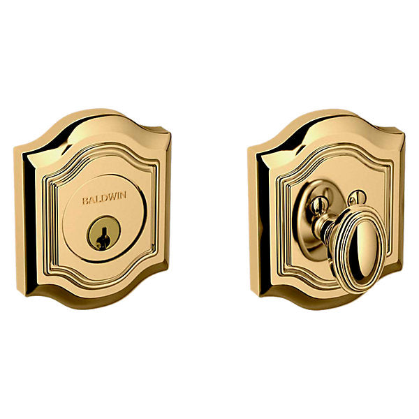 Baldwin Hardware Cerrojo 8237 Bethpage Ajustable Deadbo — Latón pulido Lifetime (PVD)