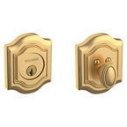 Baldwin Hardware Cerrojo 8237 Bethpage Ajustable Deadbo — Latón satinado Lifetime