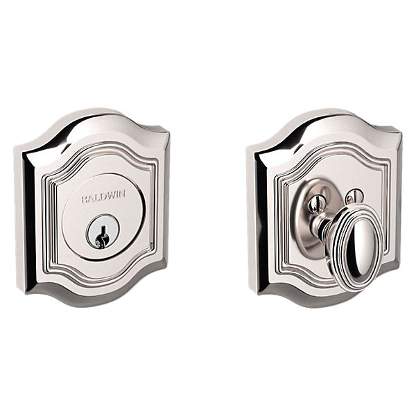 Baldwin Hardware Cerrojo 8237 Bethpage Ajustable Deadbo — Níquel pulido Lifetime