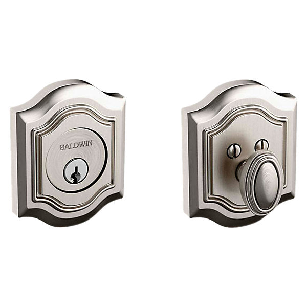 Baldwin Hardware Cerrojo 8237 Bethpage Ajustable Deadbo — Níquel satinado Lifetime
