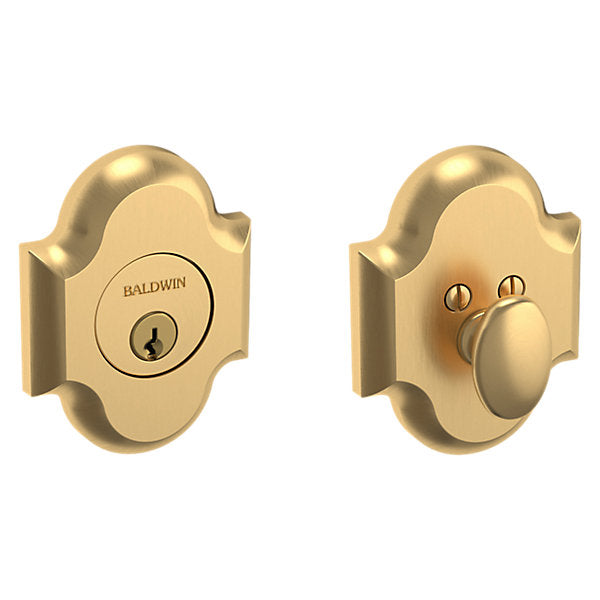 Baldwin Hardware Cerrojo 8252 Boldr Ajustable Deadbol T — Latón satinado Lifetime