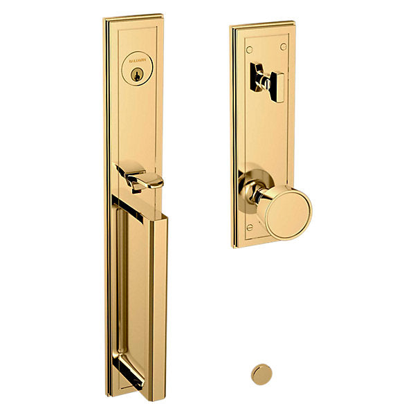 Baldwin Hardware Juego de Entrada 85310 Hollywood Hills Doble Cilindro — Latón sin laca