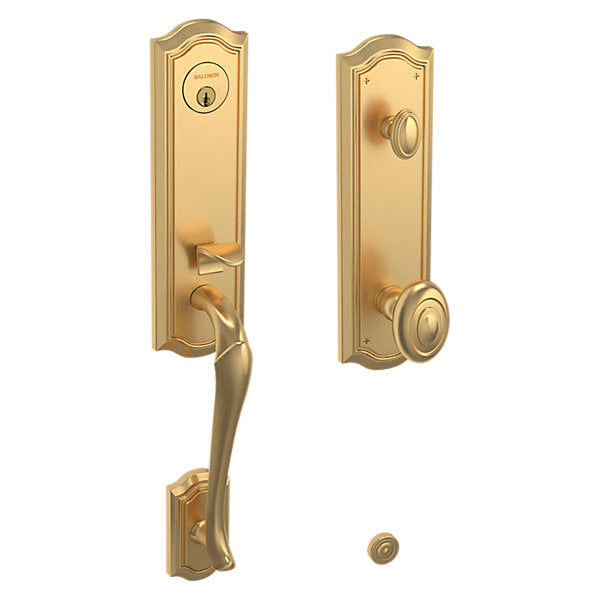 Baldwin Hardware Juego de Entrada 85327 Bethpage Doble Cilindro — Latón satinado Lifetime