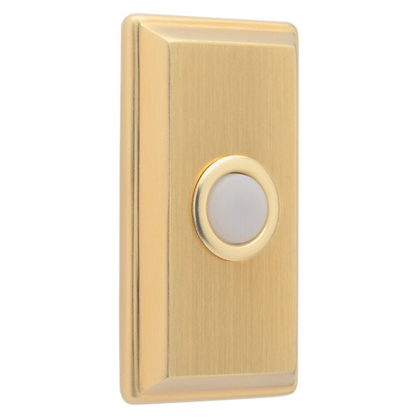 Baldwin Hardware Rectangular Timbre 4860 — Latón satinado Lifetime