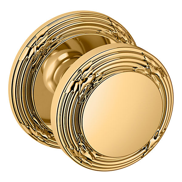 Baldwin Hardware Perilla 5013 con Roseta 5021 — Latón pulido Lifetime (PVD) — Paso