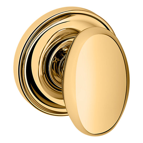 Baldwin Hardware Perilla 5025 con Roseta 5048 — Latón pulido Lifetime (PVD) — Paso