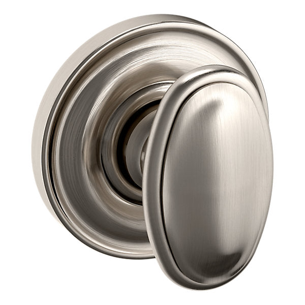 Baldwin Hardware Perilla 5057 con Roseta 5048 — Níquel satinado Lifetime — Dummy completo