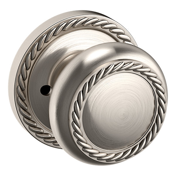 Baldwin Hardware Perilla 5064 con Roseta 5004 — Níquel satinado Lifetime — Privacidad