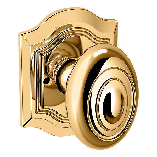 Baldwin Hardware Perilla 5077 Bethpage con Roseta R027 — Latón sin laca — Privacidad