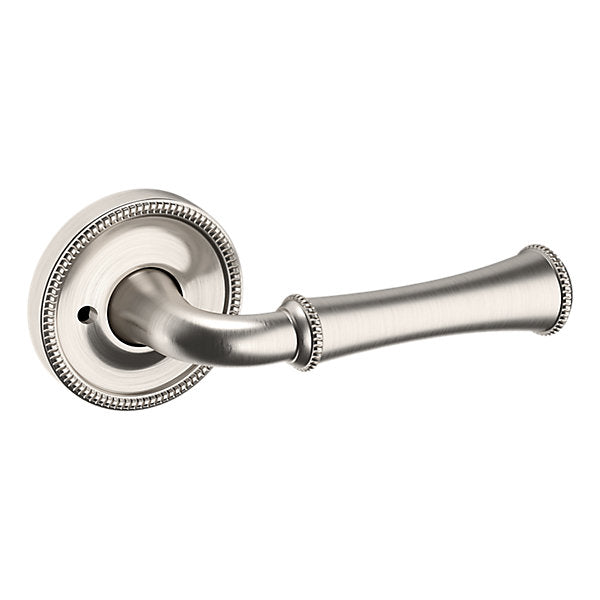 Baldwin Hardware Manija 5118 con Roseta 5076 — Níquel satinado Lifetime — Privacidad