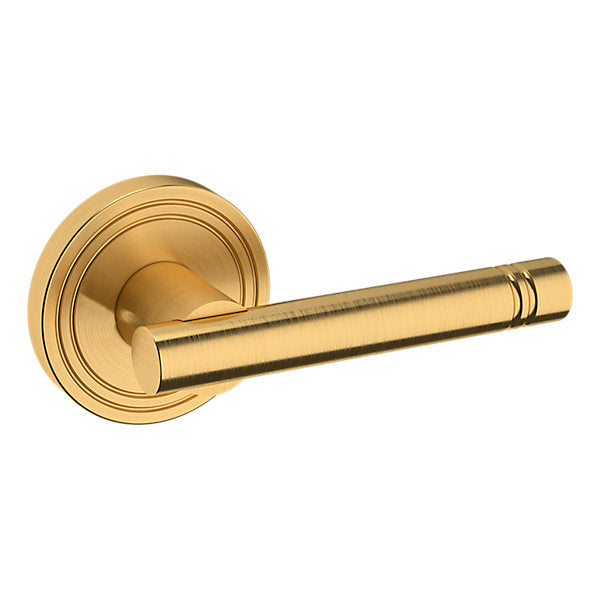 Baldwin Hardware Manija 5138 con Roseta 5047 — Latón satinado Lifetime — Dummy completo
