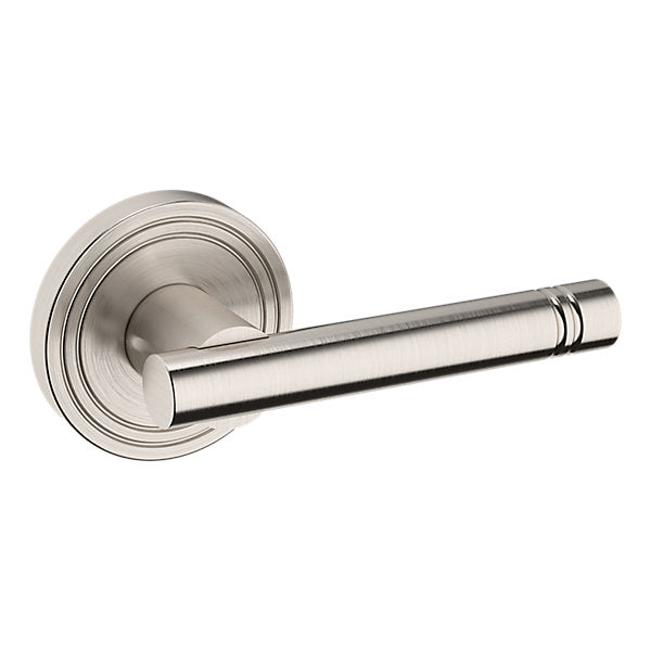Baldwin Hardware Manija 5138 con Roseta 5047 — Níquel satinado Lifetime — Dummy completo