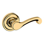 Baldwin Hardware Manija 5445V con Roseta 5048 — Latón sin laca — Privacidad
