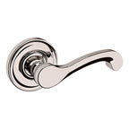Baldwin Hardware Manija 5445V con Roseta 5048 — Níquel pulido Lifetime — Dummy completo
