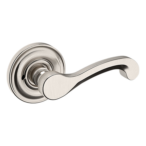 Baldwin Hardware Manija 5445V con Roseta 5048 — Níquel satinado Lifetime — Privacidad