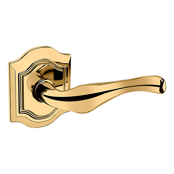 Baldwin Hardware Manija 5447V con Roseta R027 — Latón sin laca — Paso