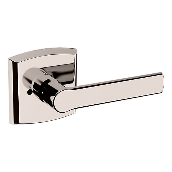 Baldwin Hardware Manija 5485V con Roseta R026 — Níquel pulido Lifetime — Privacidad