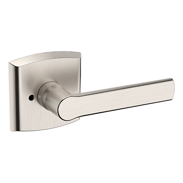 Baldwin Hardware Manija 5485V con Roseta R026 — Níquel satinado Lifetime — Privacidad