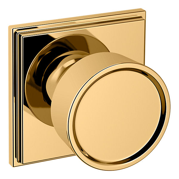 Baldwin Hardware Perilla K007 Hollywood Hills con Roseta R050 — Latón sin laca — Paso