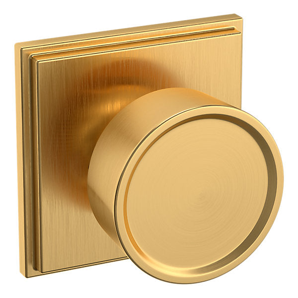 Baldwin Hardware Perilla K007 Hollywood Hills con Roseta R050 — Latón satinado Lifetime — Paso