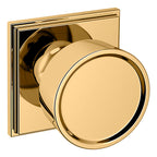 Baldwin Hardware Perilla K008 Hollywood Hills con Roseta R050 — Latón sin laca — Dummy completo