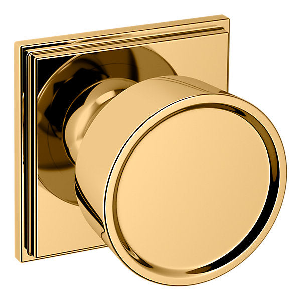Baldwin Hardware Perilla K008 Hollywood Hills con Roseta R050 — Latón sin laca — Paso