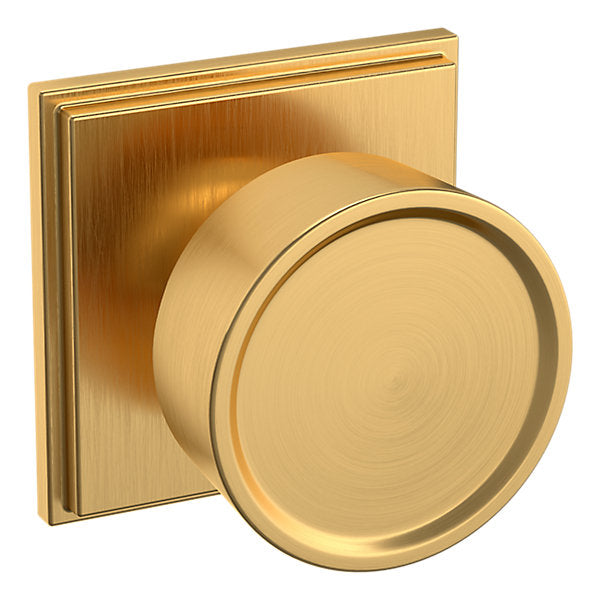 Baldwin Hardware Perilla K008 Hollywood Hills con Roseta R050 — Latón satinado Lifetime — Paso
