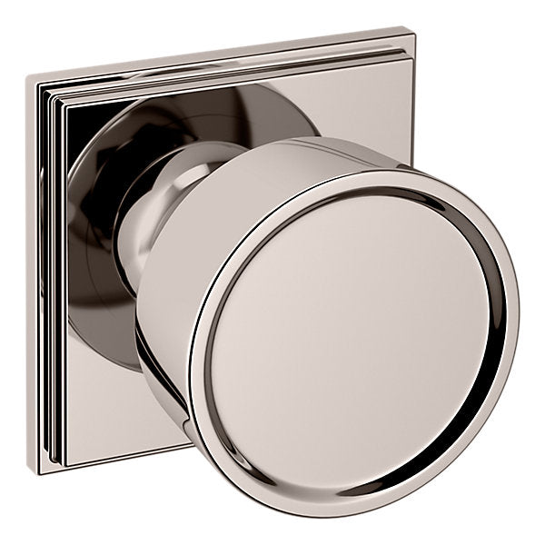 Baldwin Hardware Perilla K008 Hollywood Hills con Roseta R050 — Níquel pulido Lifetime — Dummy completo