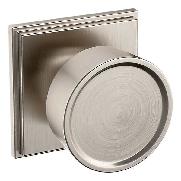 Baldwin Hardware Perilla K008 Hollywood Hills con Roseta R050 — Níquel satinado Lifetime — Dummy completo
