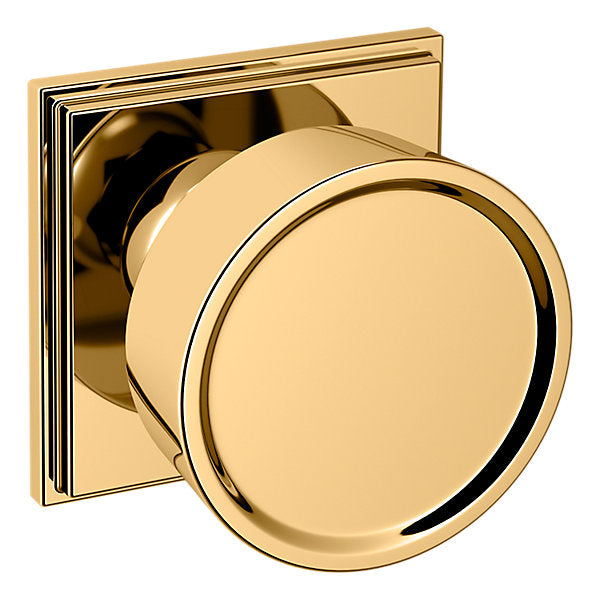 Baldwin Hardware Perilla K009 Hollywood Hills con Roseta R050 — Latón sin laca — Paso