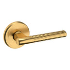 Baldwin Hardware Manija L015 con Roseta R016 — Latón satinado Lifetime — Paso