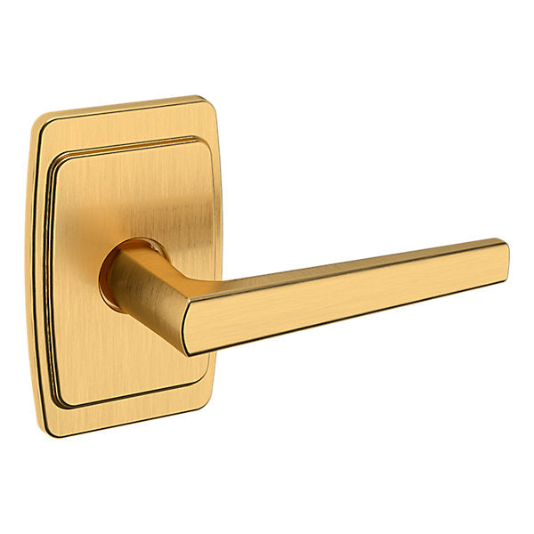 Baldwin Hardware Manija L024 con Roseta R046 — Latón satinado Lifetime — Dummy completo