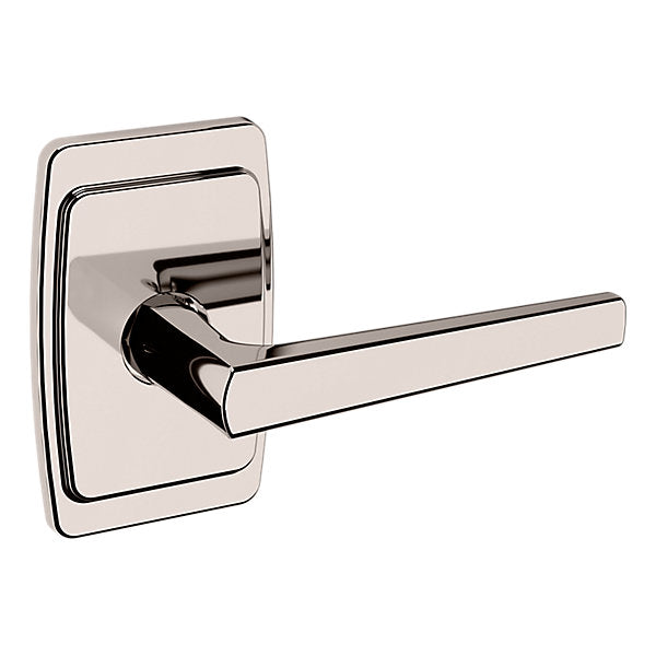 Baldwin Hardware Manija L024 con Roseta R046 — Níquel pulido Lifetime — Paso