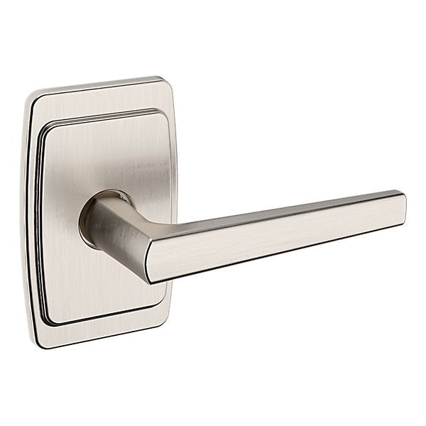 Baldwin Hardware Manija L024 con Roseta R046 — Níquel satinado Lifetime — Dummy completo