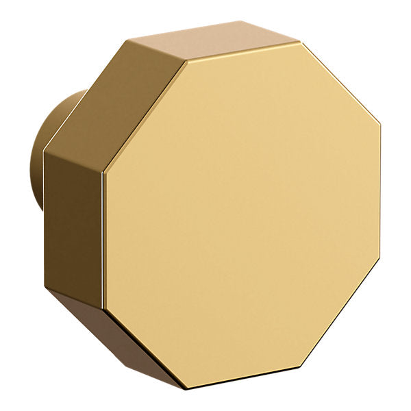 Baldwin Hardware Octagonal Facet Perilla de Gabinete 1.25" 4440 — Latón pulido Lifetime (PVD)