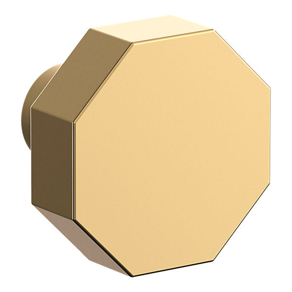 Baldwin Hardware Octagonal Facet Perilla de Gabinete 1.25" 4440 — Latón sin laca