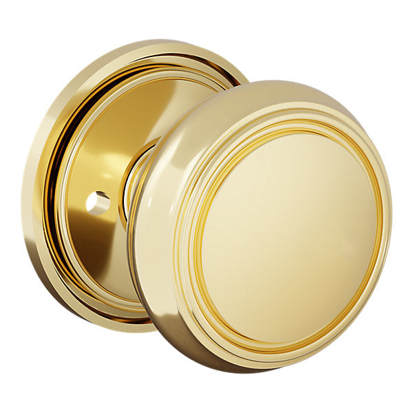 Baldwin Hardware Perilla 5088 Nashville con Roseta 5070 — Latón pulido Lifetime (PVD) — Privacidad