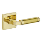 Baldwin Hardware Manija L030 Knurled Gramercy con Roseta R017 — Latón pulido Lifetime (PVD) — Paso
